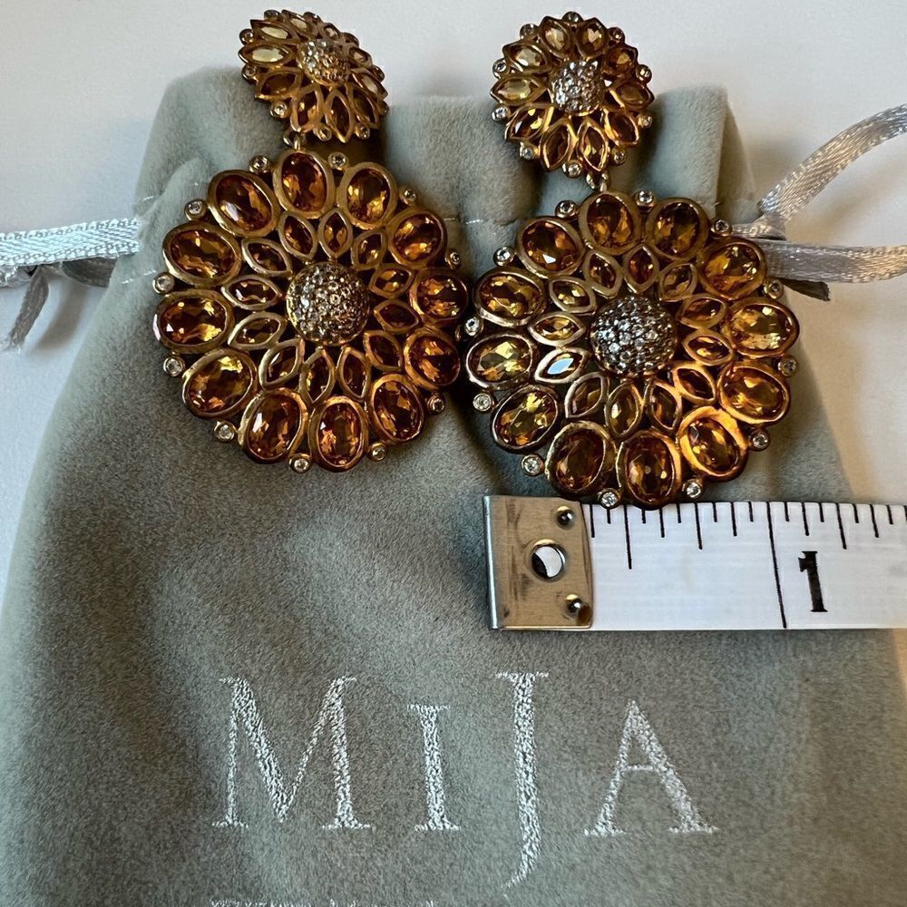 Mija Silver and Citrine Earrings - Picture 3 of 5